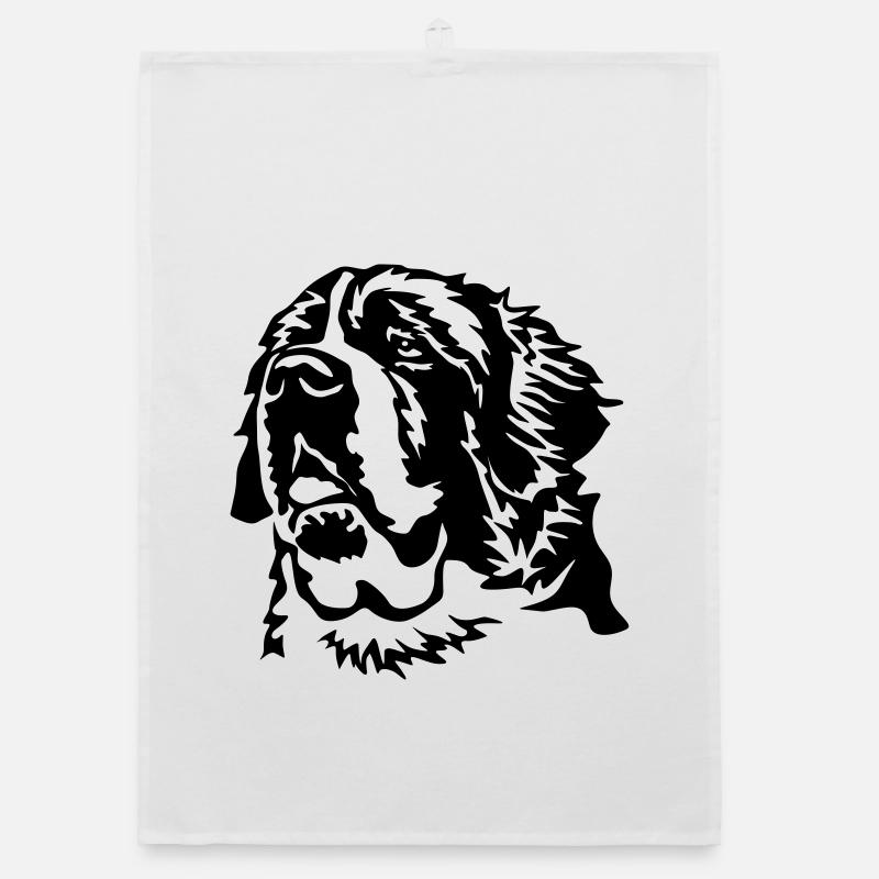 Saint Bernard head Organic dish towel