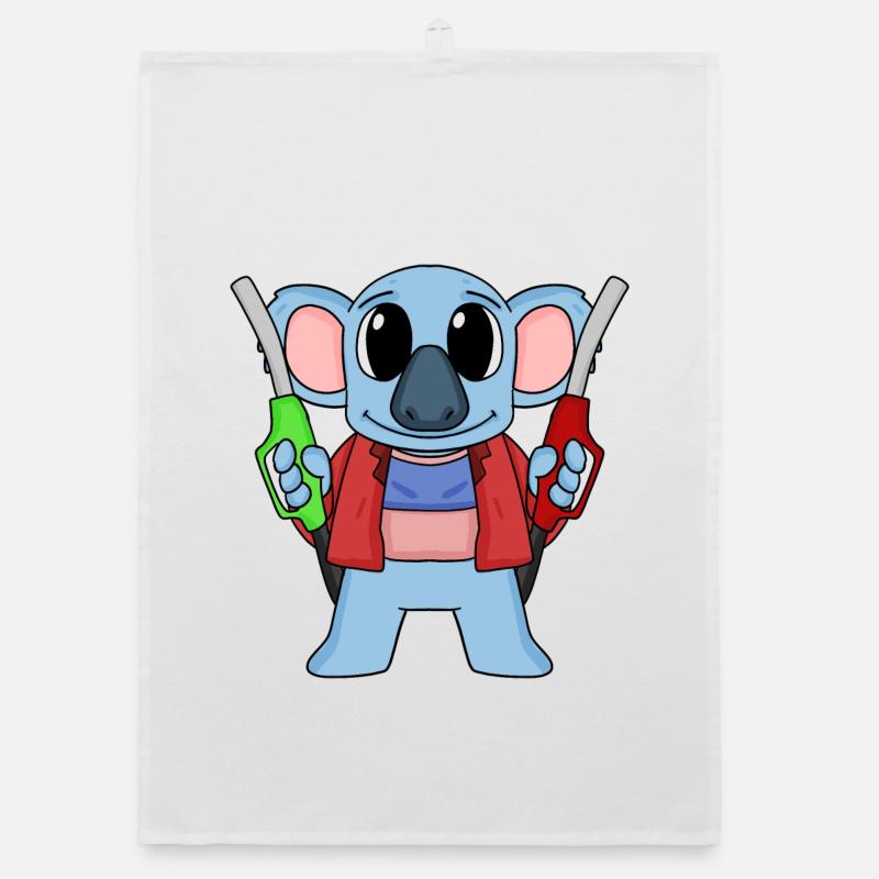 Tankwart Koala Tankstelle Organic Geschirrtuch