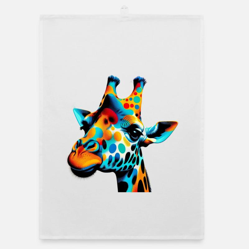 Giraffe Pop Art Organic Geschirrtuch