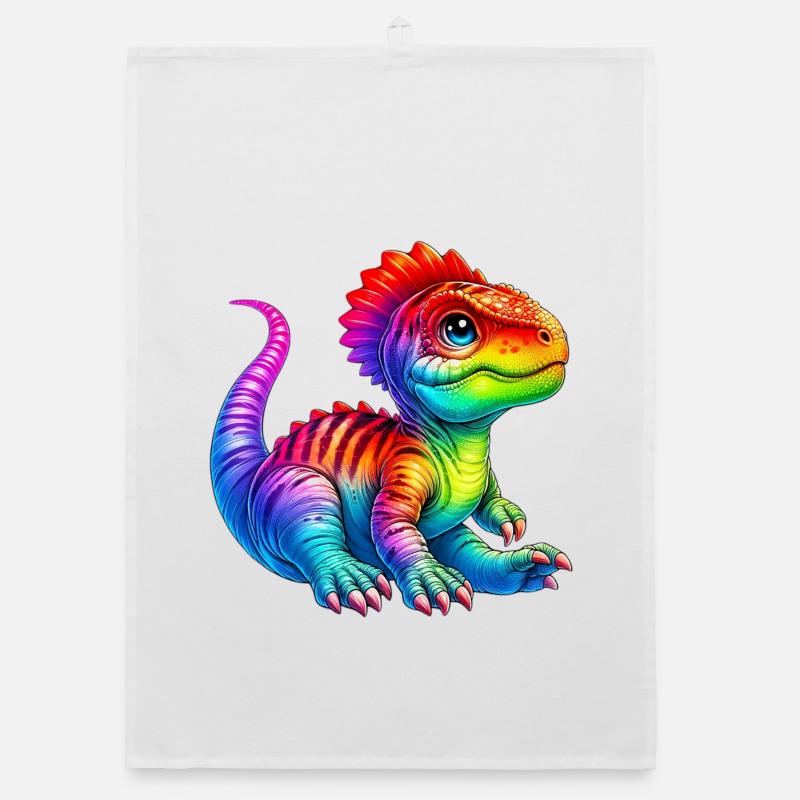 Dinosaurier - Organic Geschirrtuch - Weiß