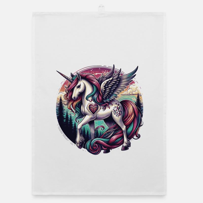 einhorn einhörner Organic Geschirrtuch