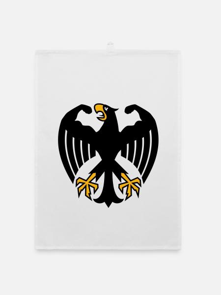 German Fitness Federal Eagle with Muscles - Organic dish towel - white - Front