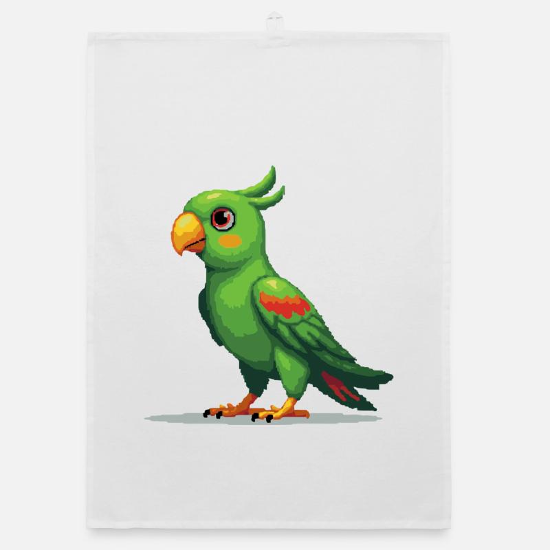 Pixel Parrot – Style rétro 8 bits Torchon bio
