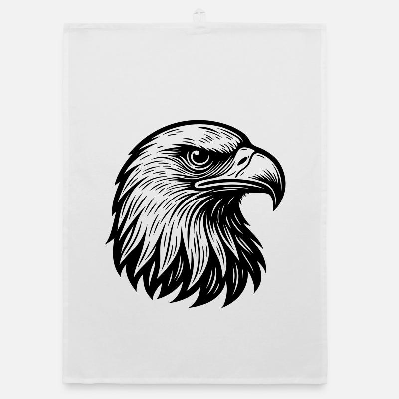 Aigle Tête d’aigle majestueuse Torchon bio