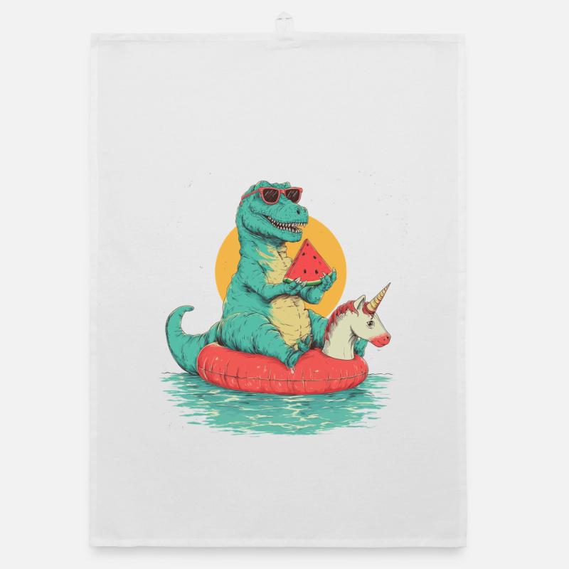 T-rex chilling Organic dish towel