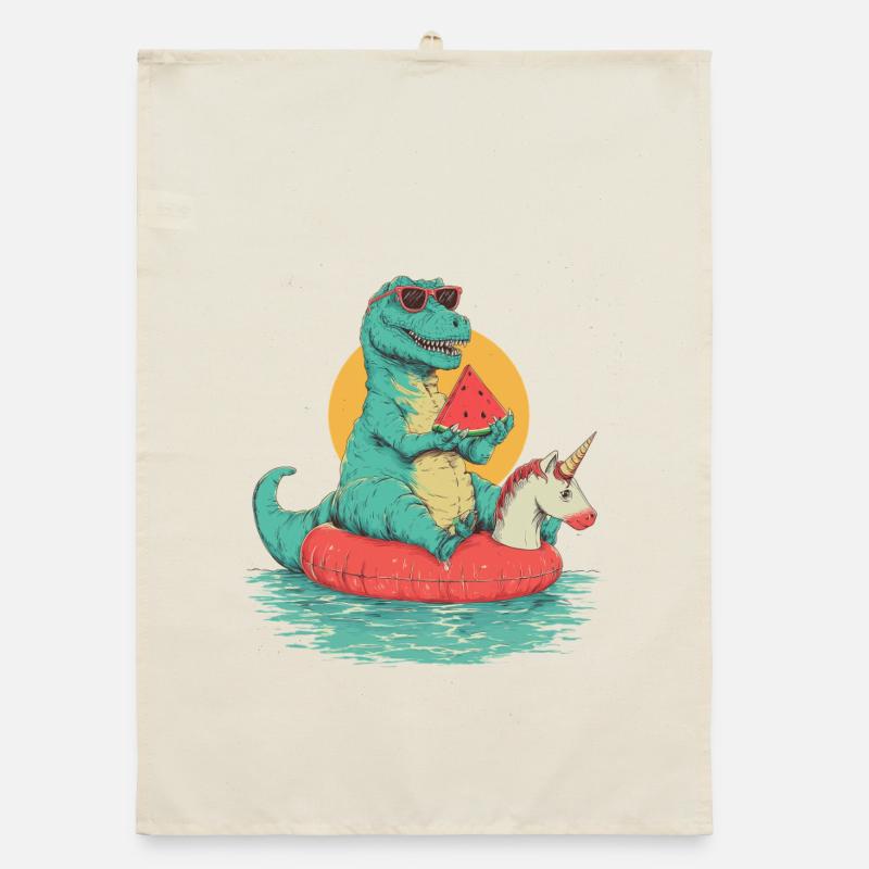 T-rex chilling Organic dish towel