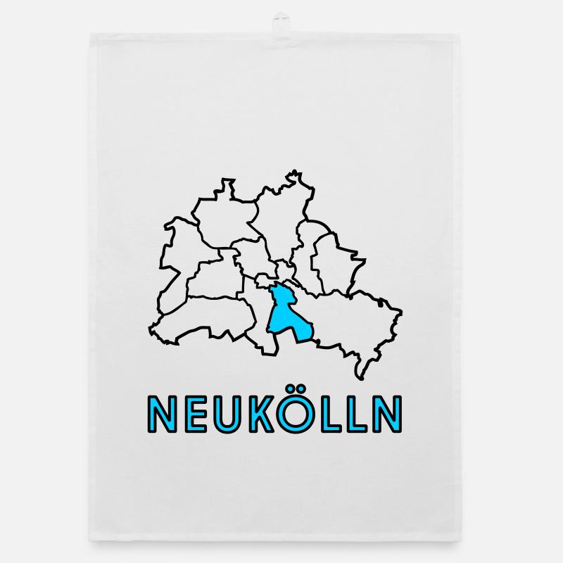 NEUKÖLLN, Stadtteil von Berlin - Organic Geschirrtuch - Weiß