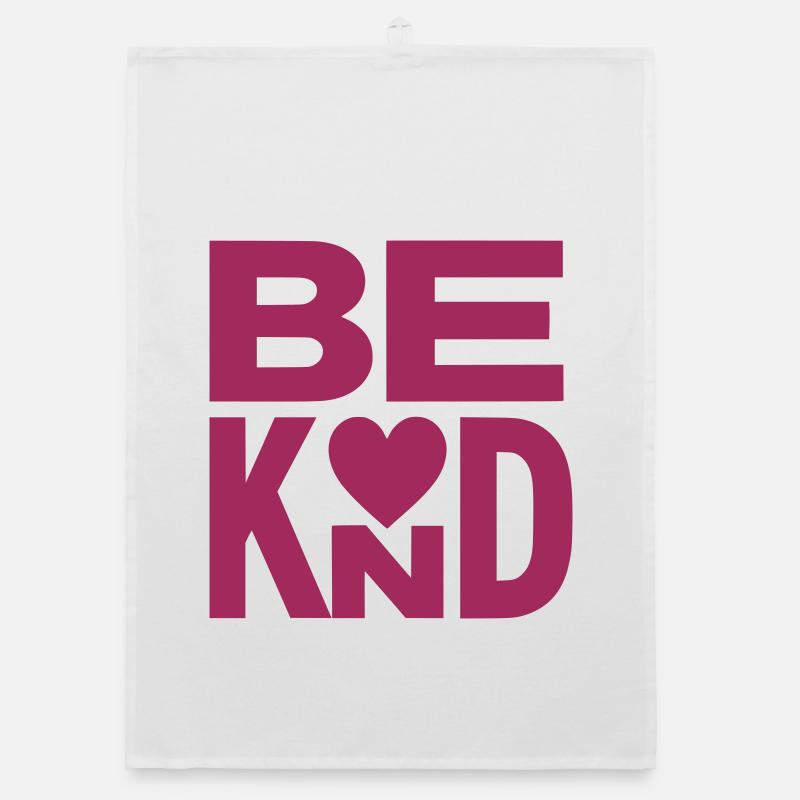 Be kind slogan with heart - color variable Organic dish towel
