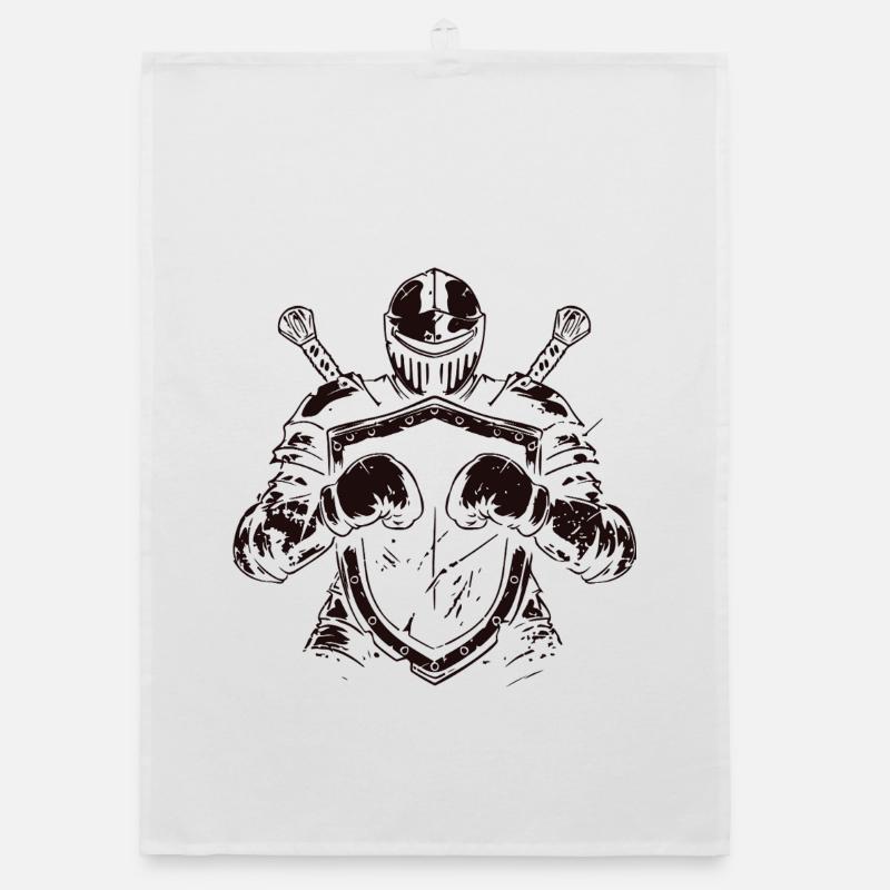 Knight with shield and sword Organic dish towel