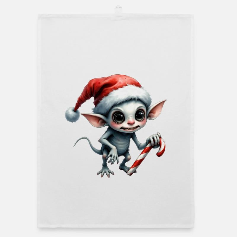 Elfe de Noël avec canne Torchon bio