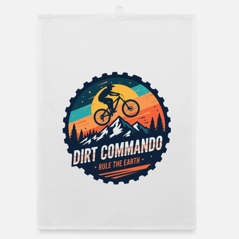 Dirt Commando Mountain Biker Organic dish towel