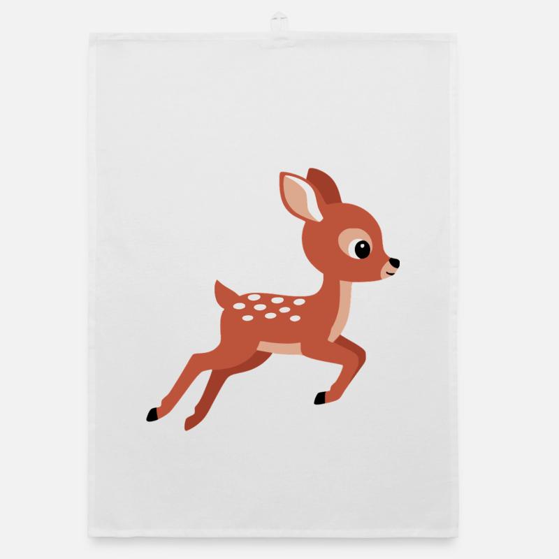 Süßes springendes Rehkitz minimalistischen Stil Organic Geschirrtuch