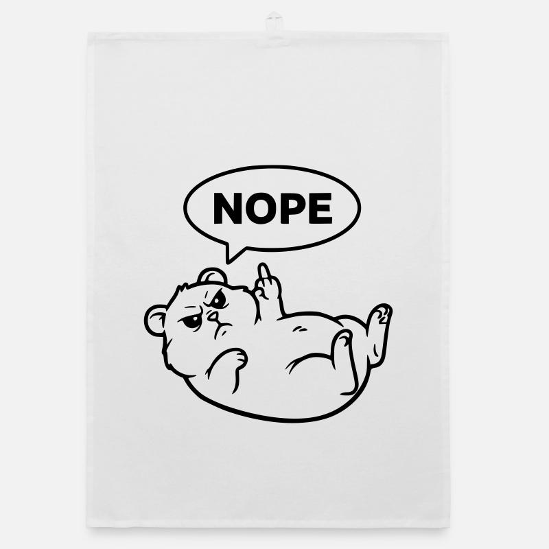Hamster Mittelfinger Nope Outline Organic Geschirrtuch