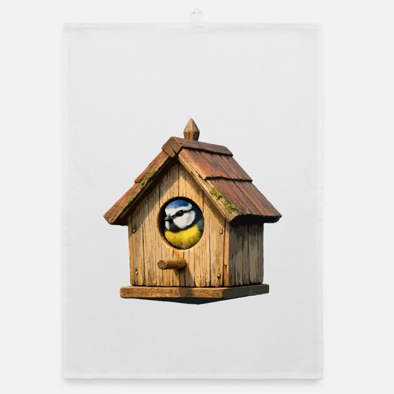 Birdhouse Blue Blue Organic dish towel