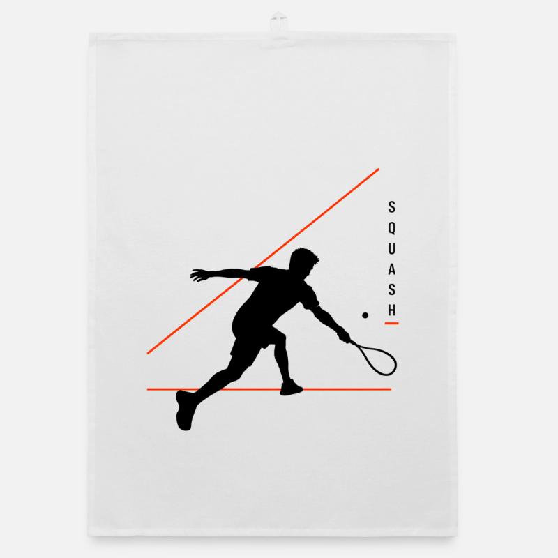 Squash Silhouette mit Neonlinien Organic Geschirrtuch