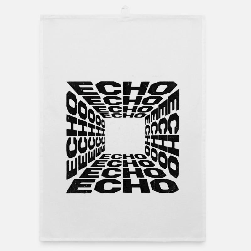 Tunnel Echoes Typographic Pattern Organic dish towel