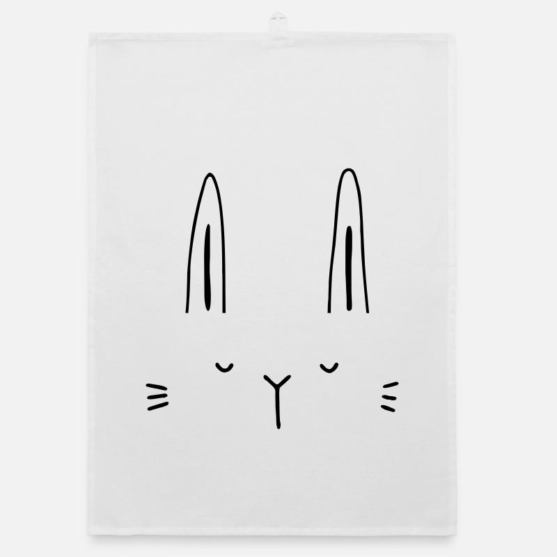 Idée cadeau visage de lapin lapin Torchon bio