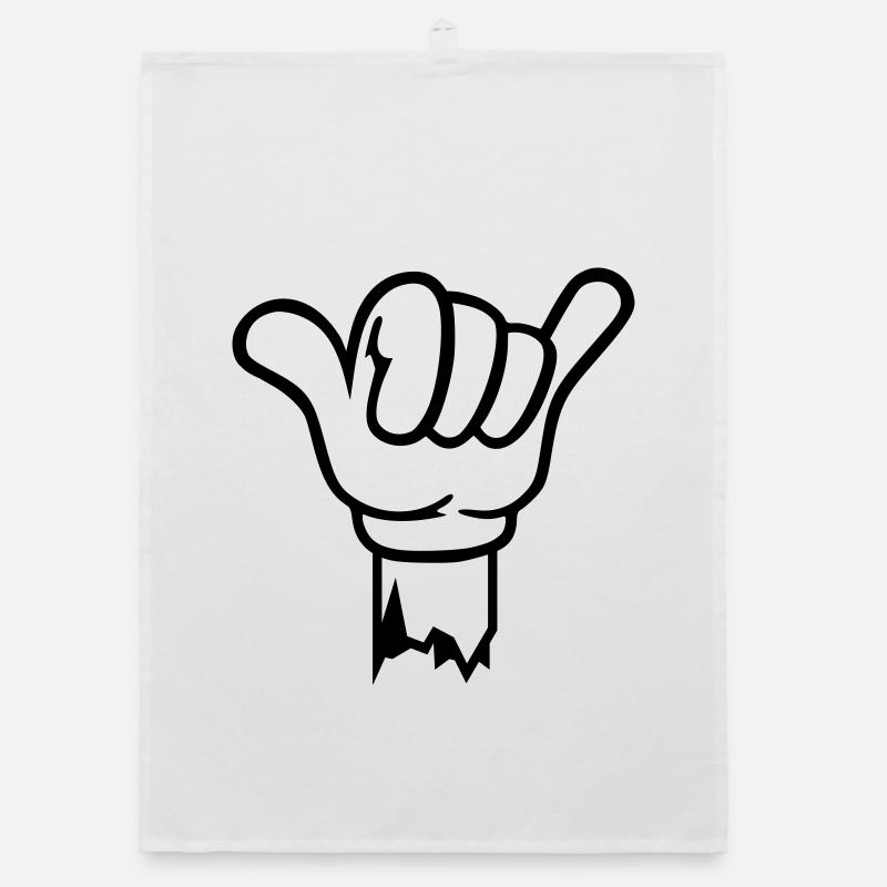 geste hand shaka Organic Geschirrtuch