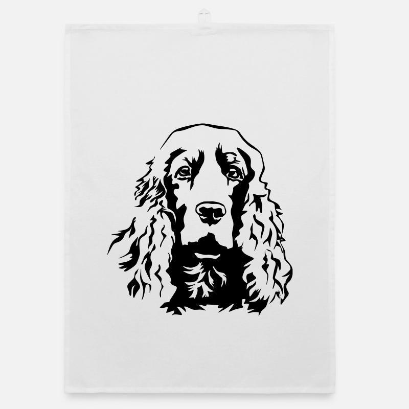 Cocker Spaniel Kopf - Organic Geschirrtuch - Weiß