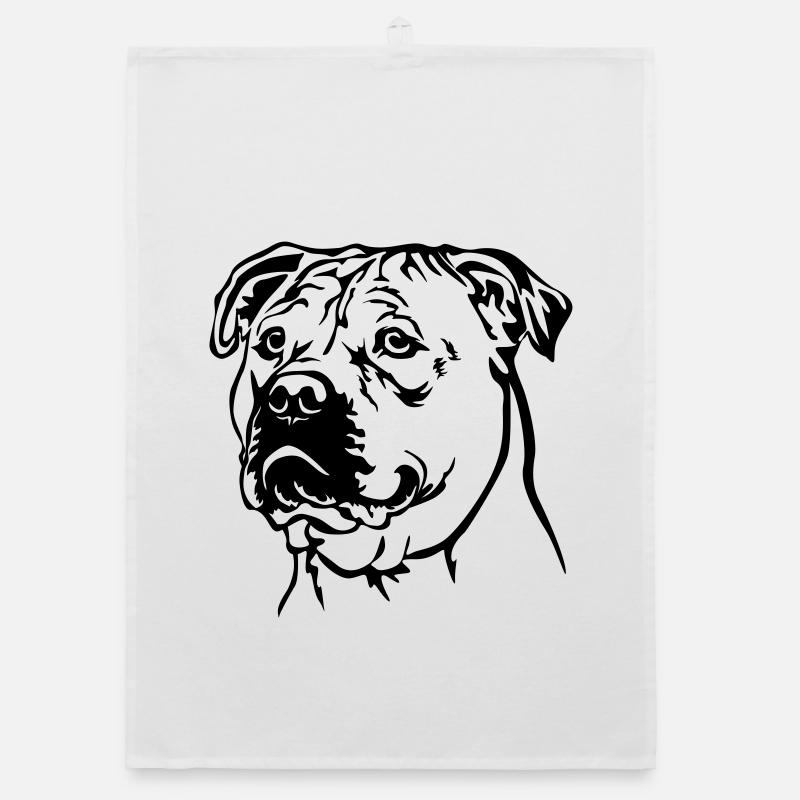Perro Dogo Mallorquin Head Organic dish towel