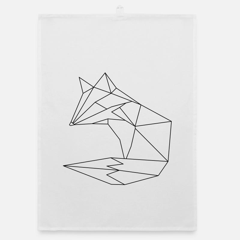 Fox in ORGAMI style Liniar Organic dish towel