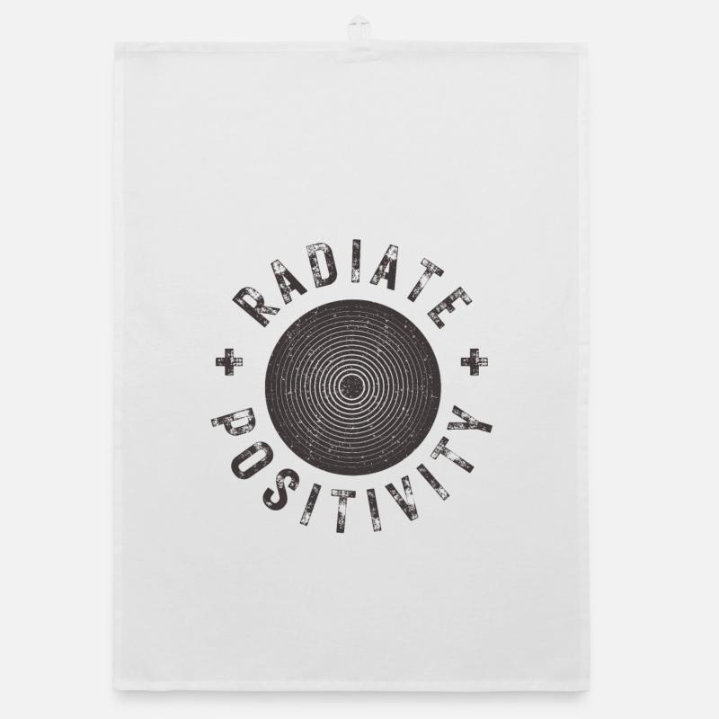 Exuding positivity modern distressed style Organic dish towel