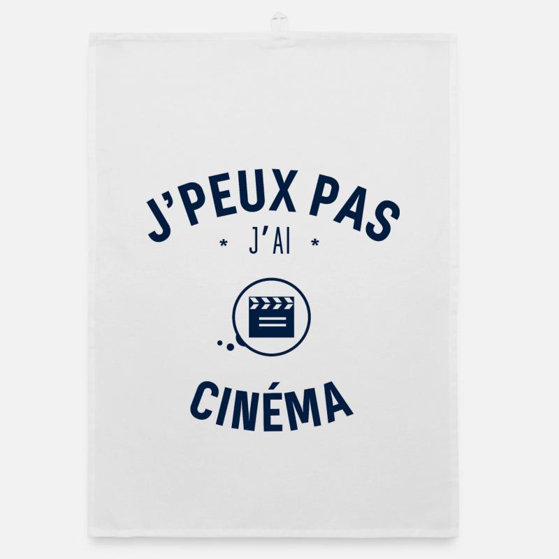 J peux pas j ai Cinéma - Torchon bio - blanc