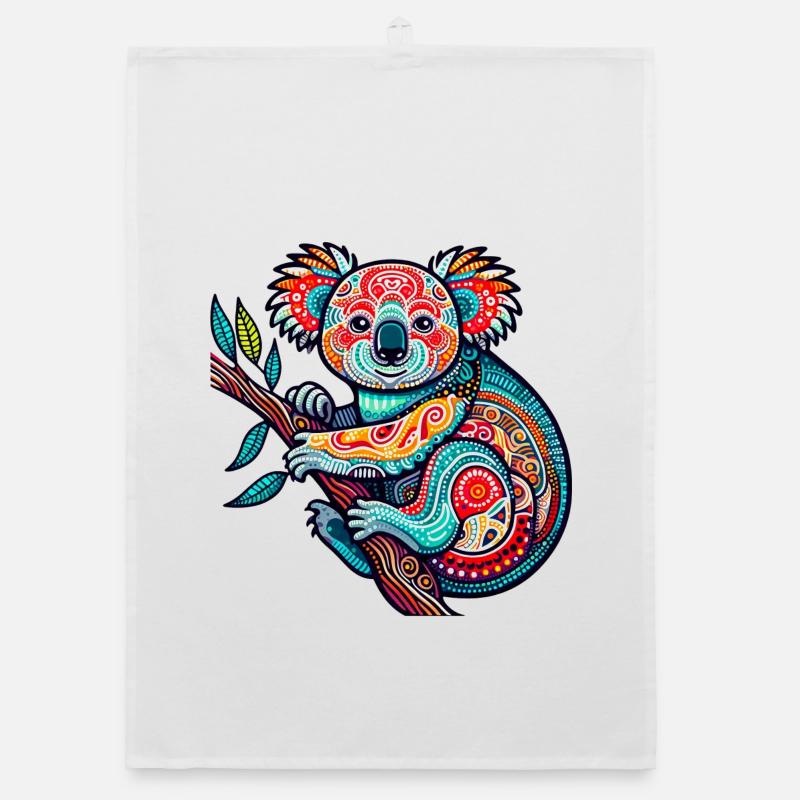 Koala - Torchon bio - blanc