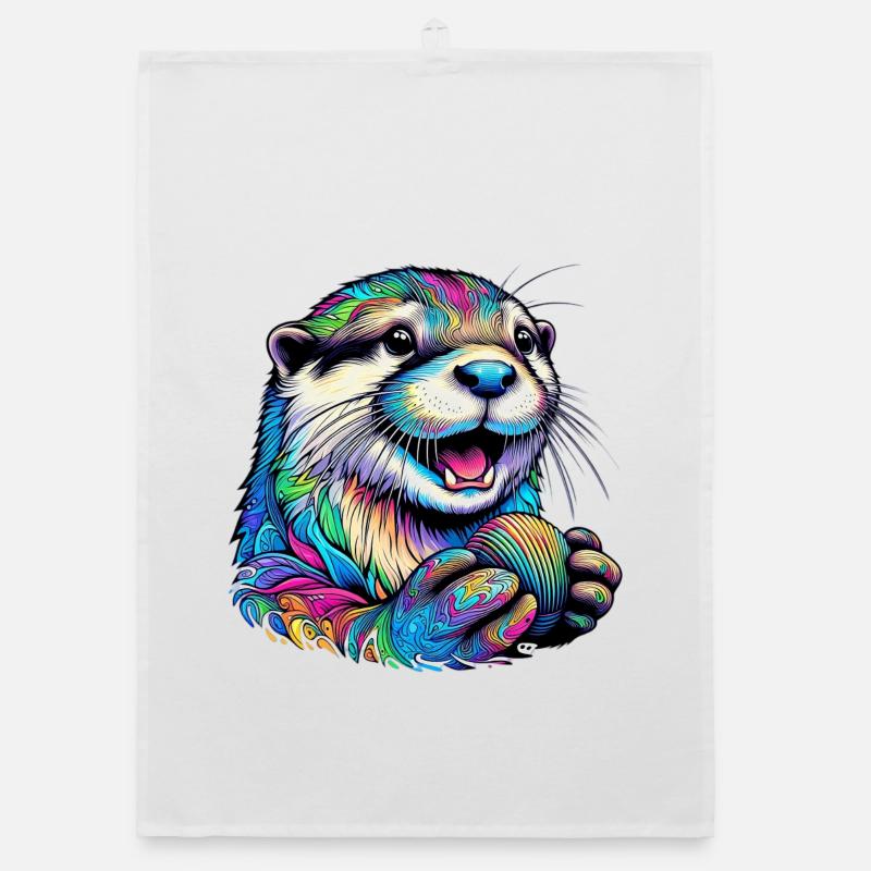 Otter with Shell Organic dish towel