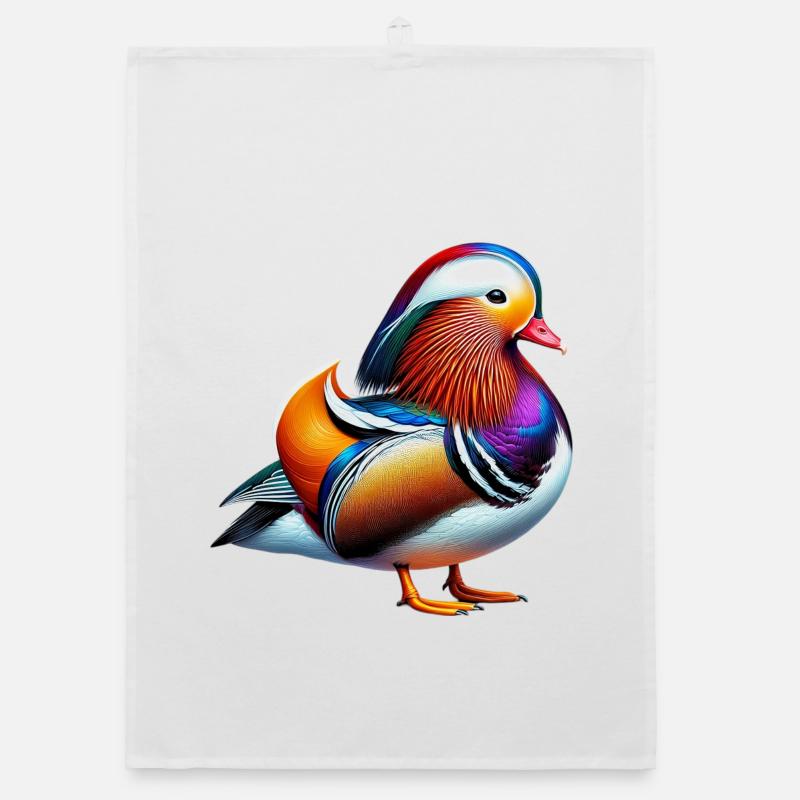 Mandarin duck Organic dish towel