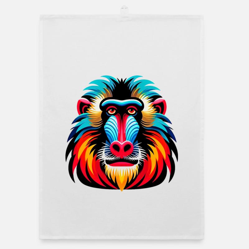 Mandrill monkey Organic dish towel