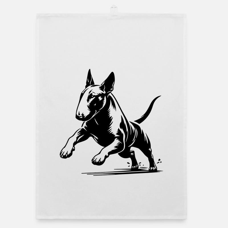 Bullterrier - Organic Geschirrtuch - Weiß