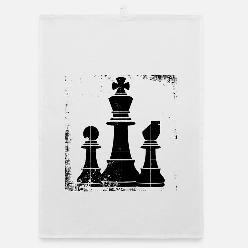 Chess Pieces Drawing Organic dish towel