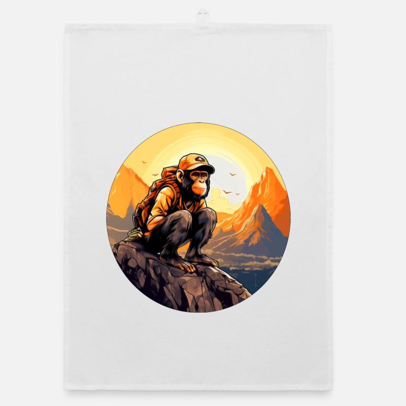 Monkey Hiking / Mountaineer Monkey Organic dish towel