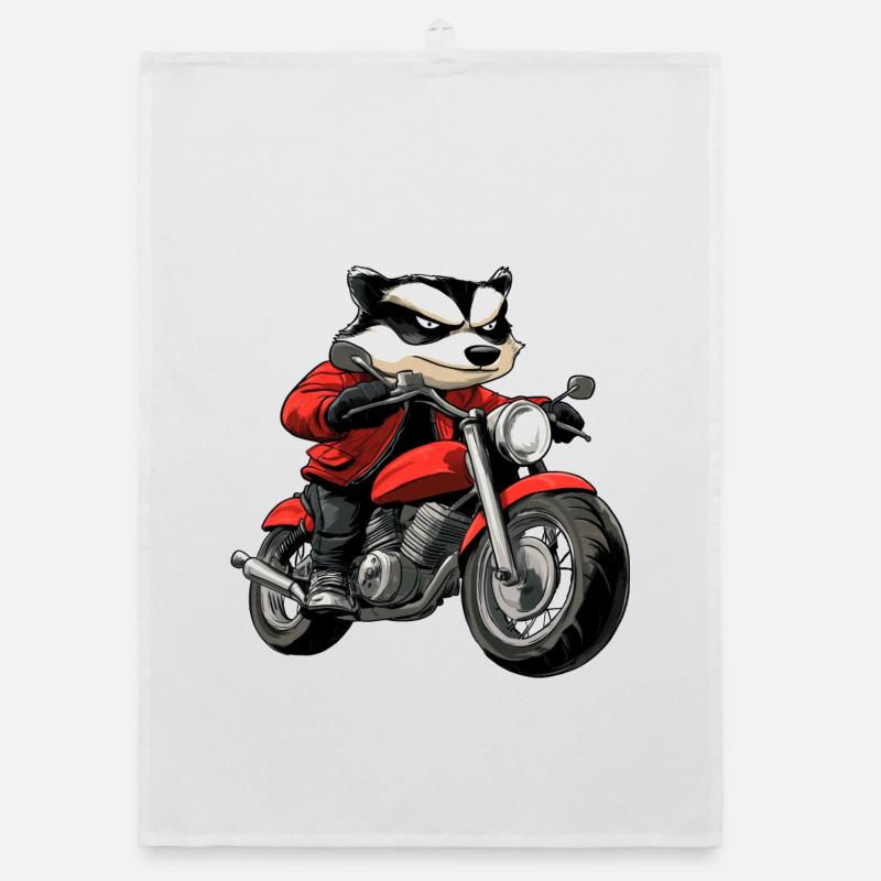 Badgers Motorcycle / Motorcyclist Badger Organic dish towel