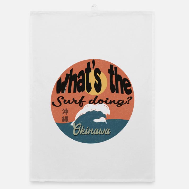 What’s The Surf Doing - Organic Geschirrtuch - Weiß
