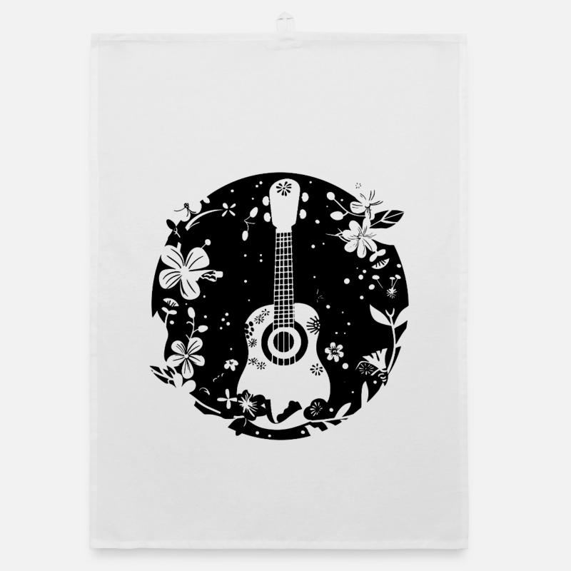 Ukulele Comic Style Organic dish towel