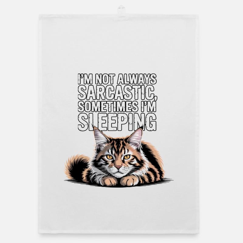 Sarcastic Cat Sleep Organic dish towel