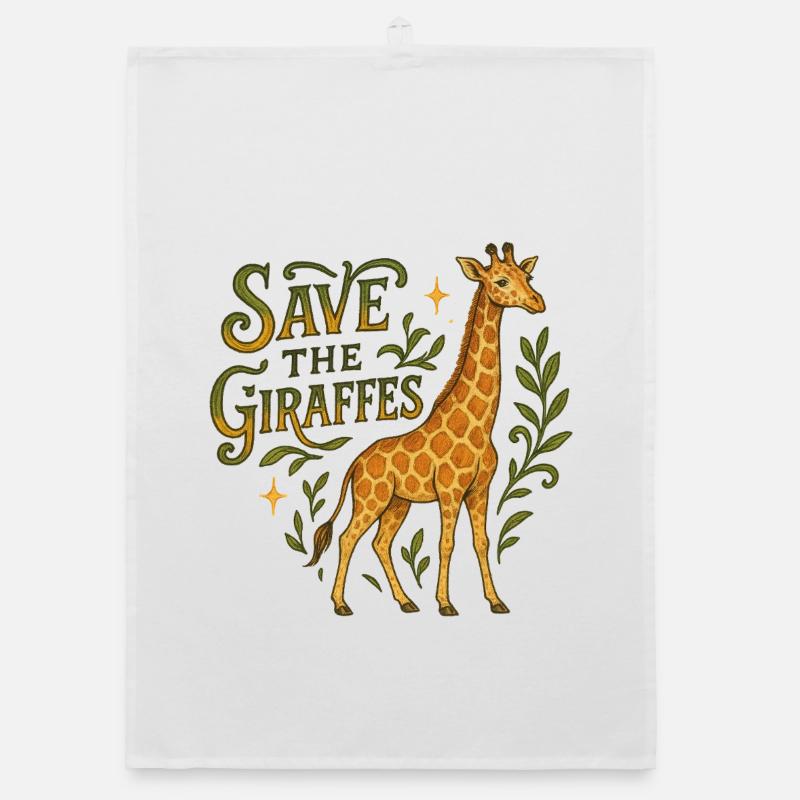 Save Giraffes Conservation Design Organic dish towel