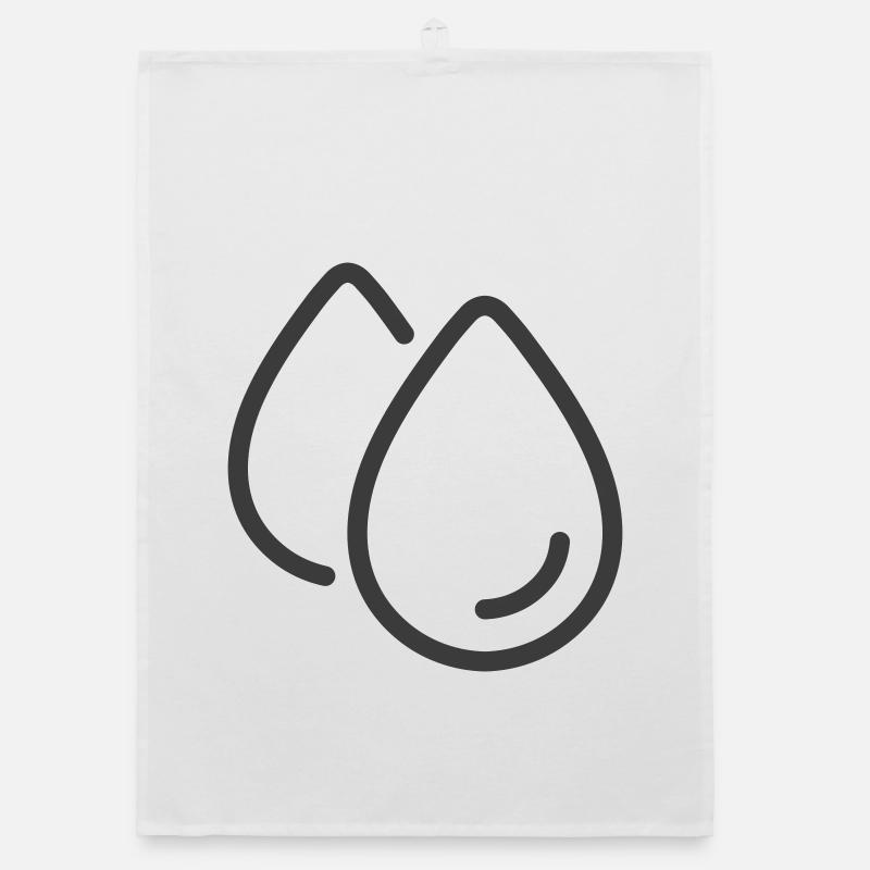 Double Water Drops Line Icon Logo Organic dish towel