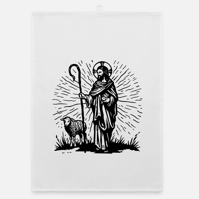 Good Shepherd Illustration Organic dish towel