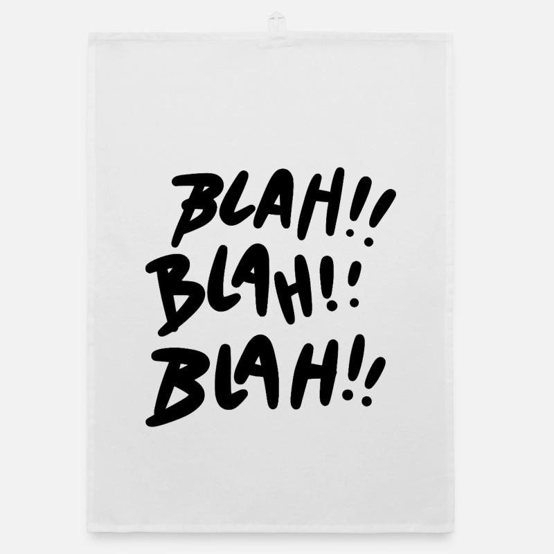 Blah Blah Blah schwarz Statement Organic Geschirrtuch