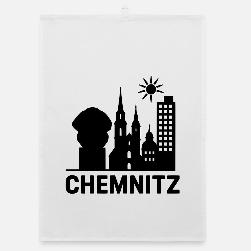 chemnitz wahrzeichen silhouette Organic Geschirrtuch