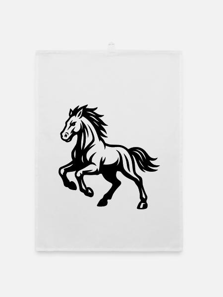 Cheval - Torchon bio - blanc - Devant