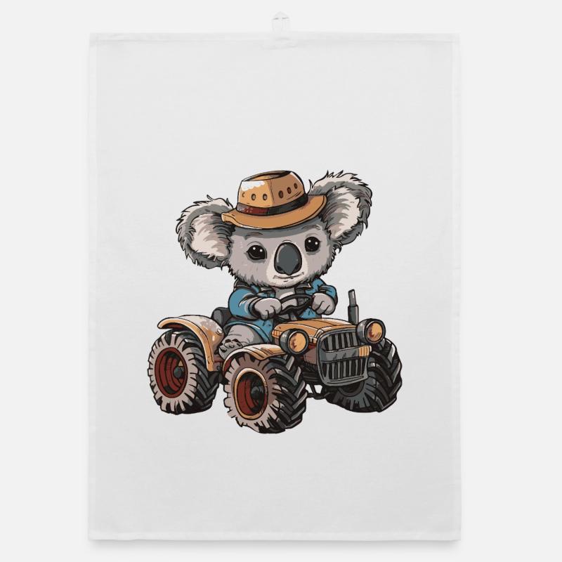 Koala Traktor Farmer Organic Geschirrtuch