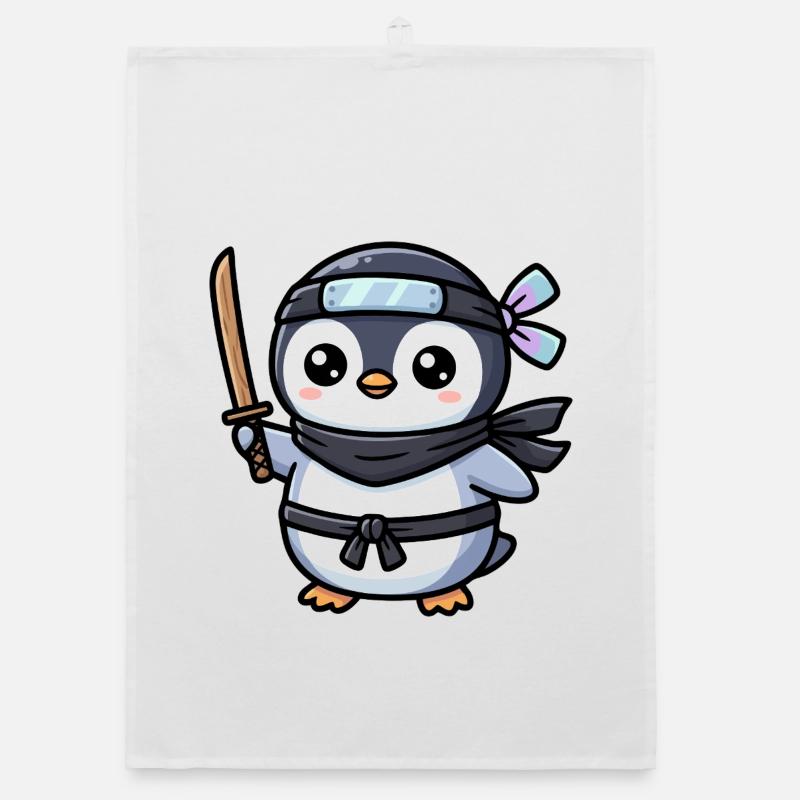 Pingouin Ninja avec Épée Torchon bio