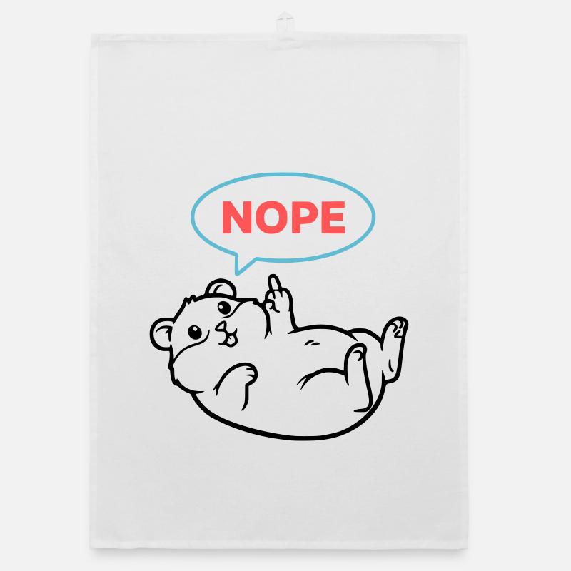 Hamster Nope Comic Coloré Torchon bio