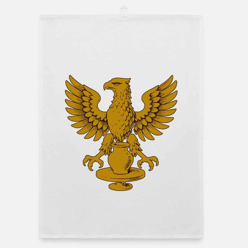Golden Eagle Crest Emblem Organic dish towel