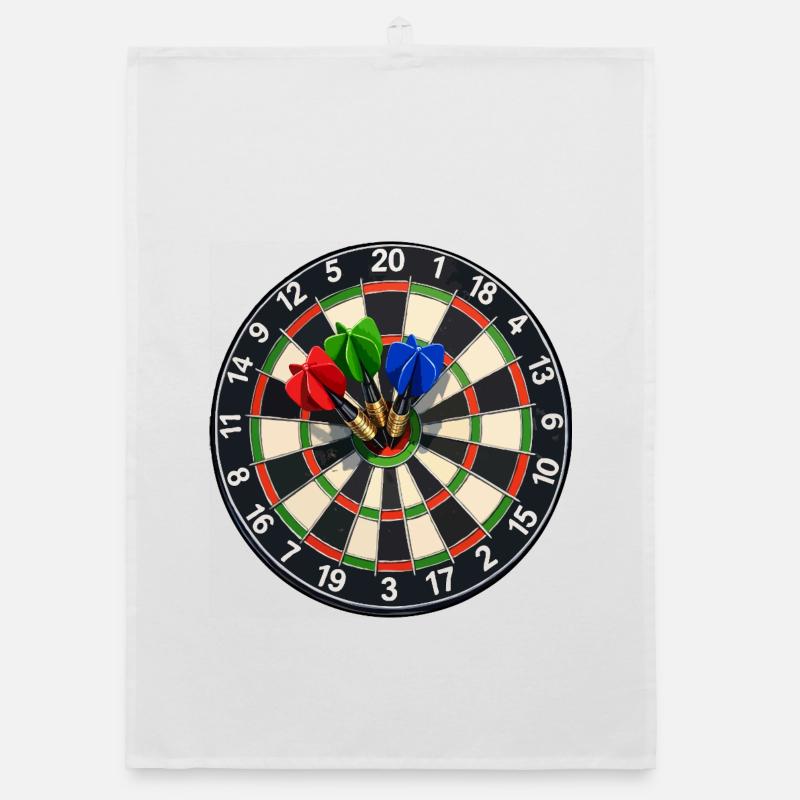 Dartboard Bullseye Three Darts Organic dish towel