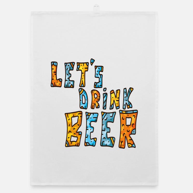 Lass uns Bier trinken  Organic Geschirrtuch